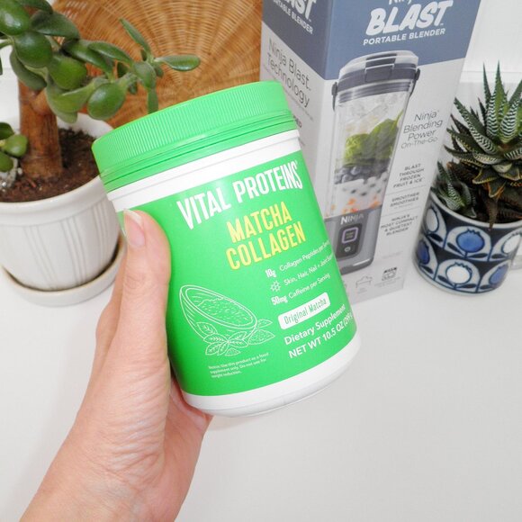 NEW 18oz Ninja Blast Portable Travel Blender + Sealed Vital Pro Matcha Collagen - Picture 4 of 6